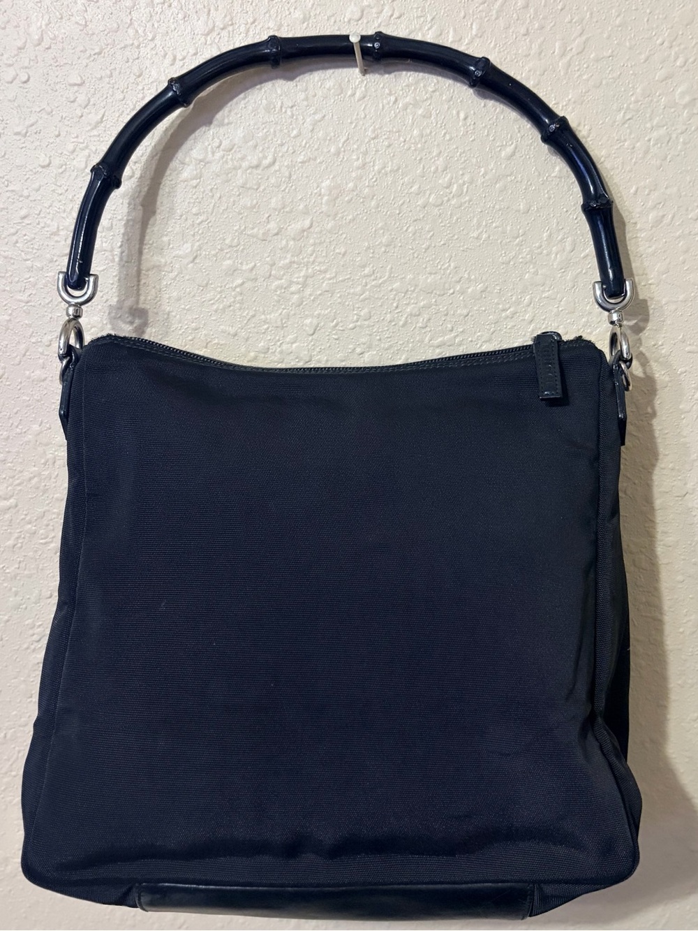 Gucci Diana Cloth & Leather Bamboo Black Women's Bag Excellent Condition - Picture 2 of 13